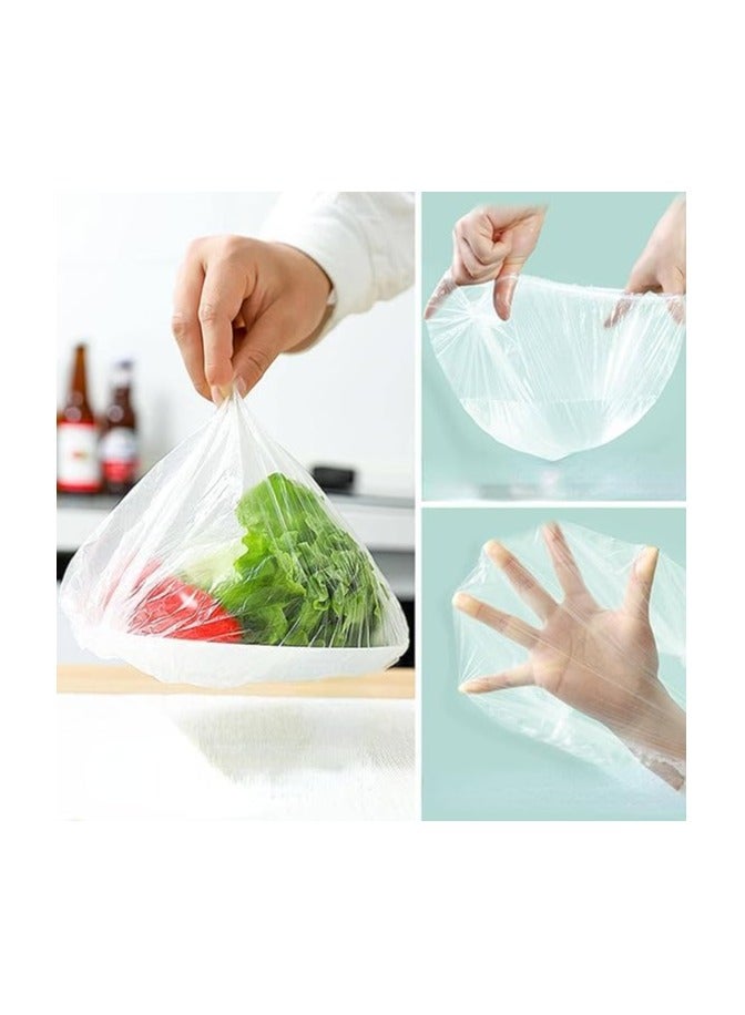 100 Plastic Bags with Flexible Edges for Covering Food Dishes and Keeping It Fresh, Dust-Proof, for Kitchen and Refrigerator, by Leugere. - Image 2