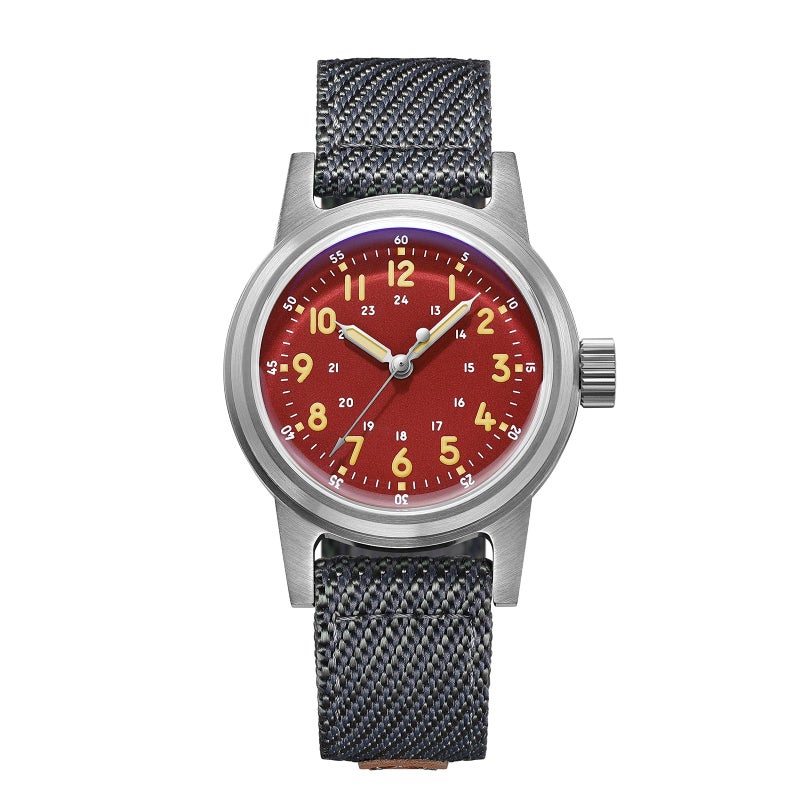 ADDIESDIVE Small Vintage Mens Automatic Watch 36MM 200 M Waterproof Military Outdoor Sports Watches Red Bare Dial Watch - Image 2