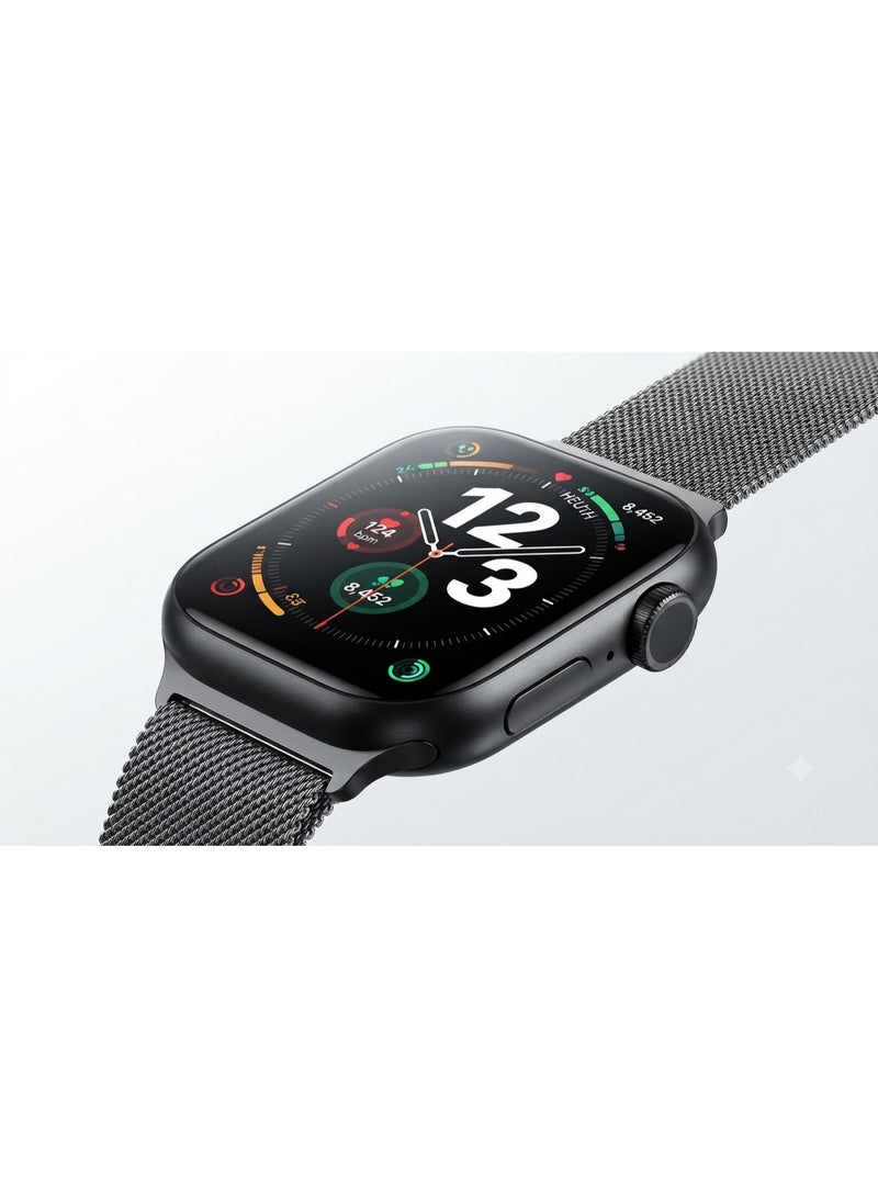Wisme WS-X II Smartwatch with 7+1 Interchangeable Straps - Bluetooth Calling & Full Touch Display (Black) - Image 2