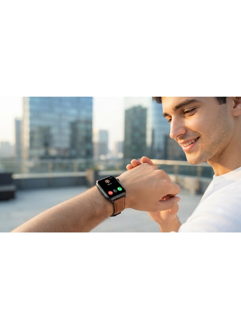 Wisme WS-X II Smartwatch with 7+1 Interchangeable Straps - Bluetooth Calling & Full Touch Display (Black) - Image 3