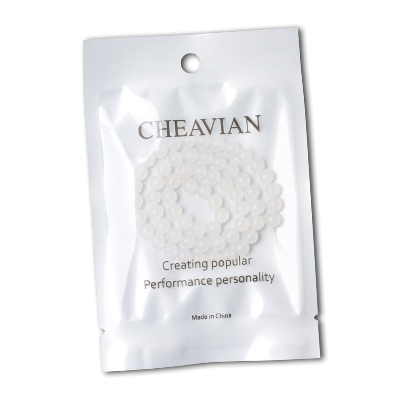 Cheavian 60Pcs 6Mm Natural White Agate Gemstone Round Loose Beads For Jewelry Making 1 Strand 15"" - Image 5