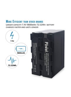 DMK Power DMK Power NP-F970/NP-F960 (9800mAh) 4Pack Battery With DC-03 Digital Dual Battery Charger", made for LED Photo Video Lights and Monitor only (Not for Cameras & Camcorder)  - Image 2