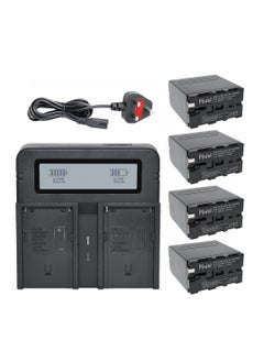 DMK Power DMK Power NP-F970/NP-F960 (9800mAh) 4Pack Battery With DC-03 Digital Dual Battery Charger", made for LED Photo Video Lights and Monitor only (Not for Cameras & Camcorder)  - Image 1
