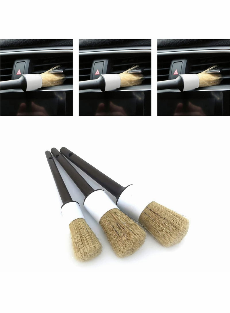 Excefore Ultra Soft Car Detail Brushes Car Detailing Brush - Set of 3 Pcs Different Sizes NO Metal Brush Parts for Cleaning Interior Upholstery, Air Vents, Wheels, Leather - Image 4