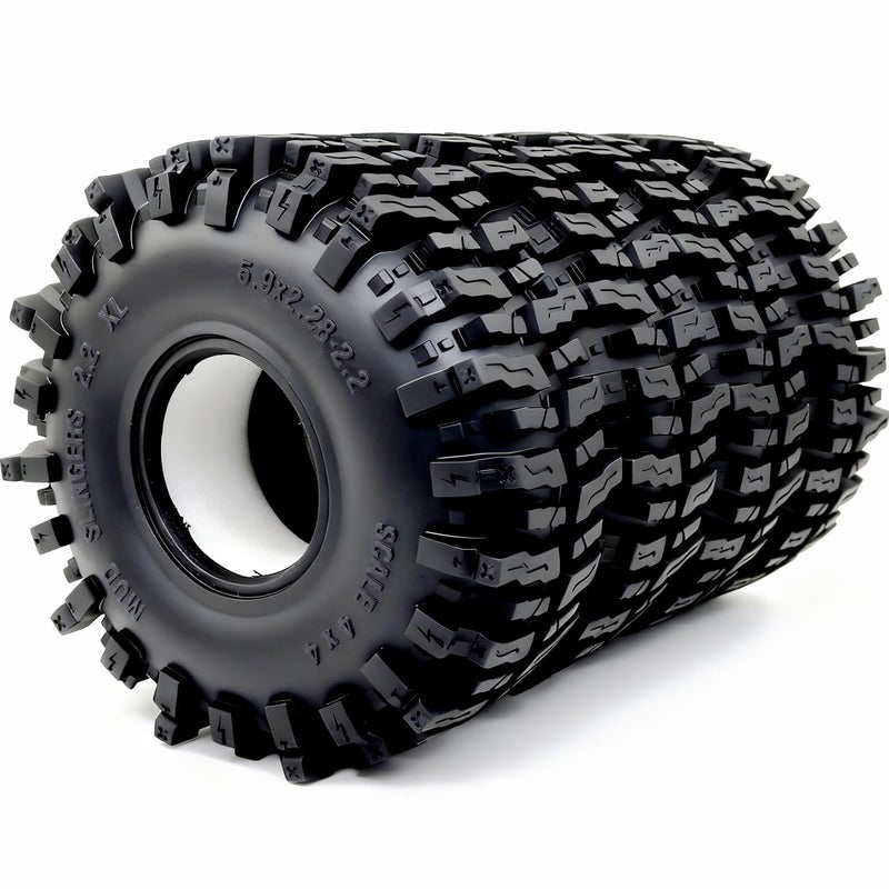 HOBBYSOUL 5.9'' Tall RC 2.2 Crawler Tires - Mud Slingers XL T8 2.2â€˜â€™ tire for 1/10 Scale RC Crawler Upgrades, HS701805 - Image 1