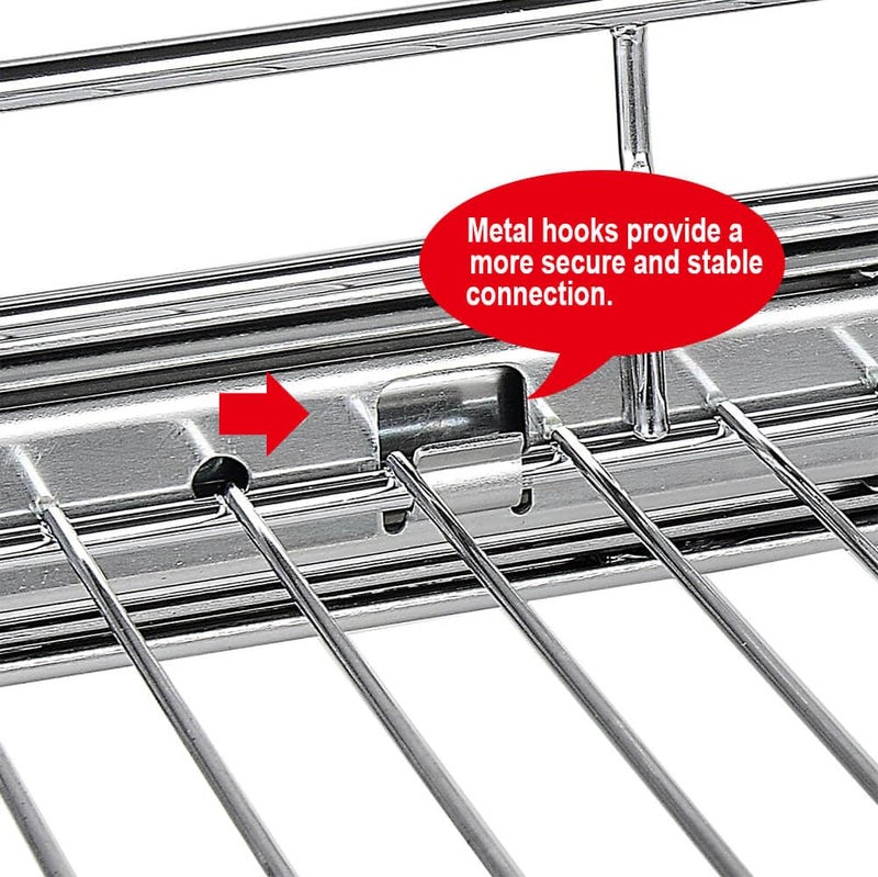OCG 2 Tier Pull Out Cabinet Organizer (14" W x 21" D), Pull Out Drawers for Kitchen Cabinets, Pull Out Shelves for Base Cabinet Organization in Kitchen Bathroom Pantry, Chrome Finish - Image 5
