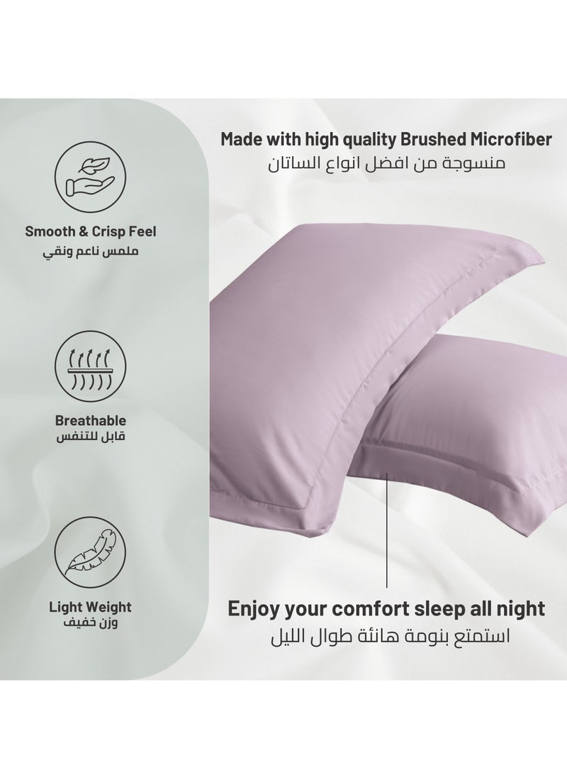 Standard Pillowcase Set of 2, Size 50x75 cm, Ultra Soft Brushed Microfiber, Envelope Closure, Durable, Wrinkle & Fade Resistant Pillow Covers