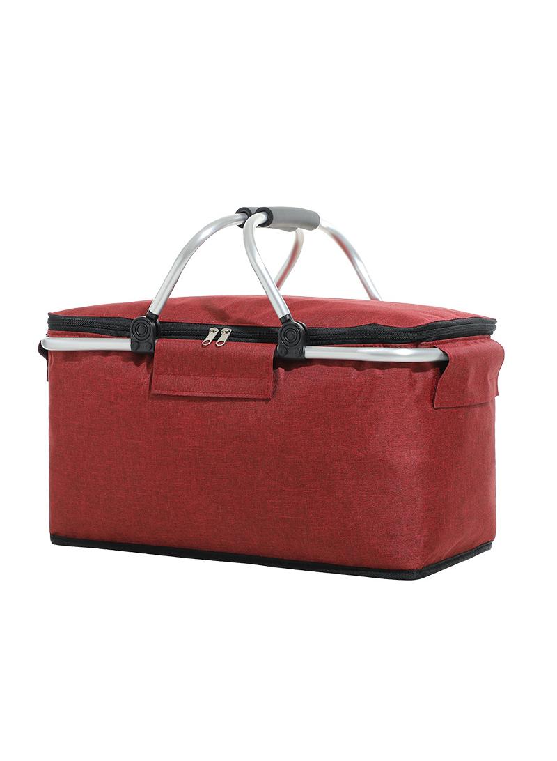 Bluejw Picnic Basket 20L Portable Collapsible Cooler Bag Grocery Bag Shopping Basket With Aluminium Handles For Shopping, Travel, Camping  - Image 1
