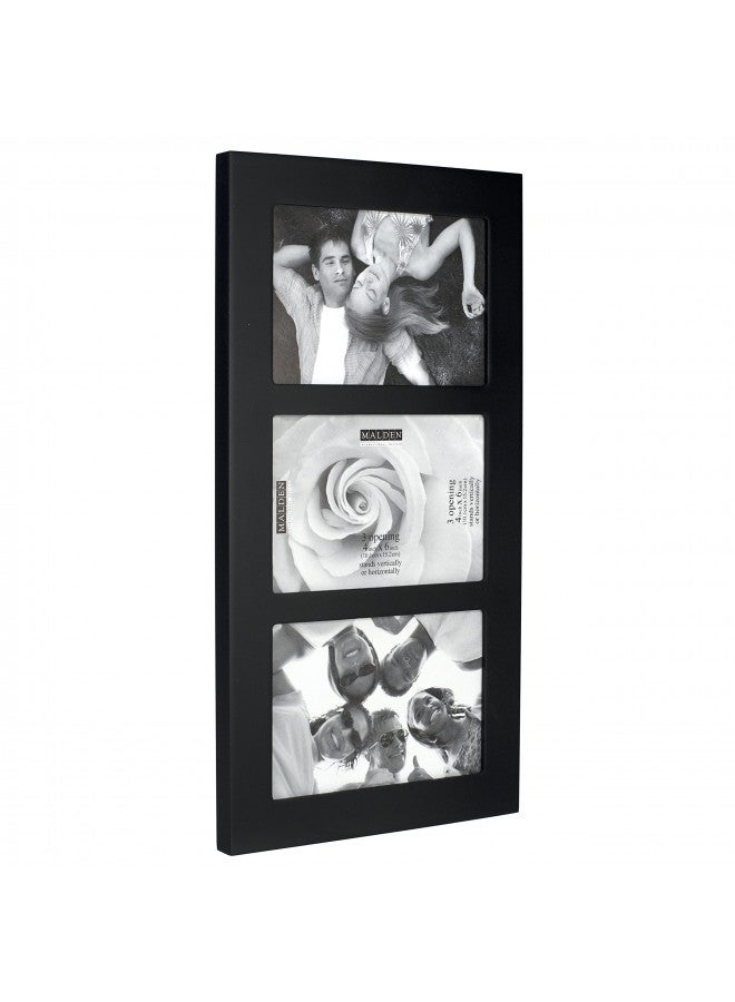 Malden - 951-346 4x6 3-Opening Collage Picture Frame - Displays Three 4x6 Pictures - Black