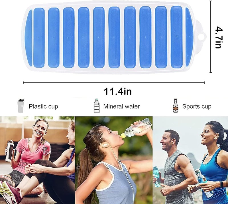 PUTHAK Durable Easy Pop Out Flexible Silicone Long Stick ShapedCandy StickKitkat Mould Ice Cube Tray for Refrigerators Multicolor Silicone Ice Cube Tray Pack of4 - Image 2