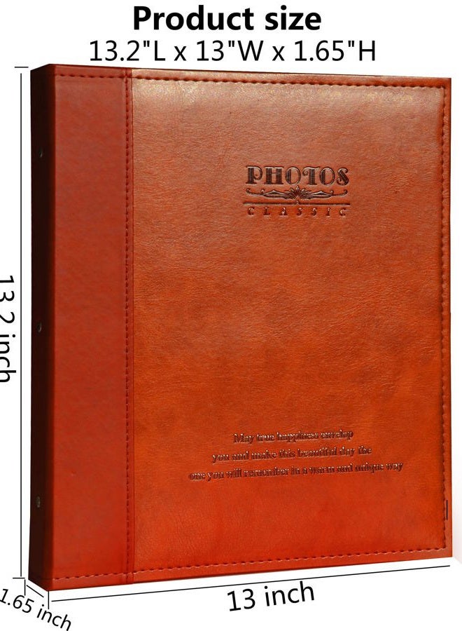 ZOVIEW FulSoulComM ZOVIEW Magnetic Self-Stick Page Photo Album Family Album Leather Cover Hand Made DIY Albums Holds 3X5 4X6 5X7 6X88X10 Photos (Red Brown) - Image 3
