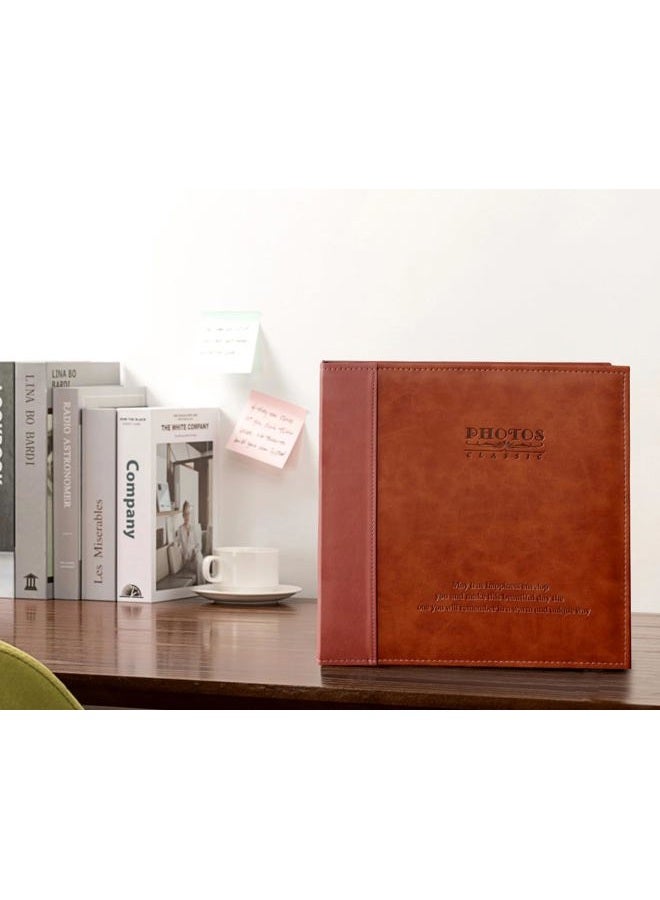 ZOVIEW FulSoulComM ZOVIEW Magnetic Self-Stick Page Photo Album Family Album Leather Cover Hand Made DIY Albums Holds 3X5 4X6 5X7 6X88X10 Photos (Red Brown) - Image 5