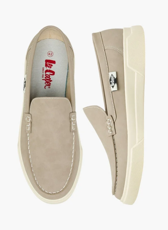 Lee Cooper BEIGE Men's Solid Slip-On Loafers for Men | Best Price UAE