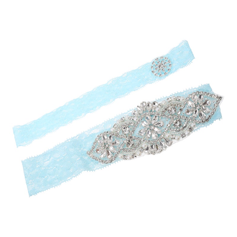 2PCS Wedding Bride for Bridal Rhinestones Set Foot Decor (White) - Image 5