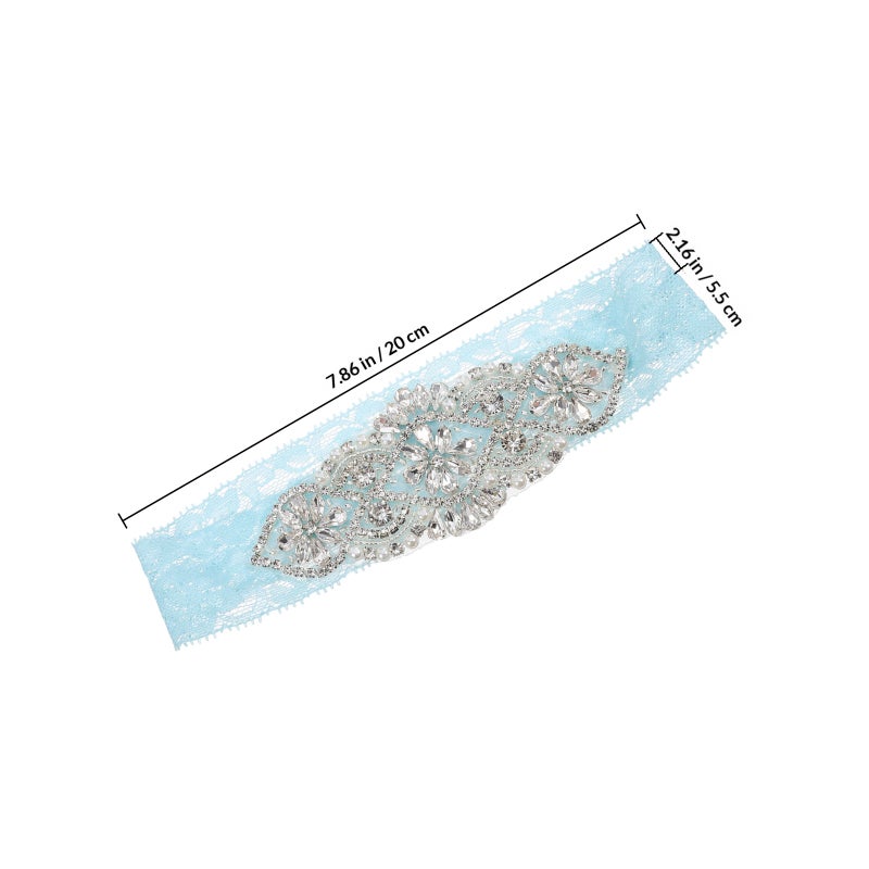 2PCS Wedding Bride for Bridal Rhinestones Set Foot Decor (White) - Image 2