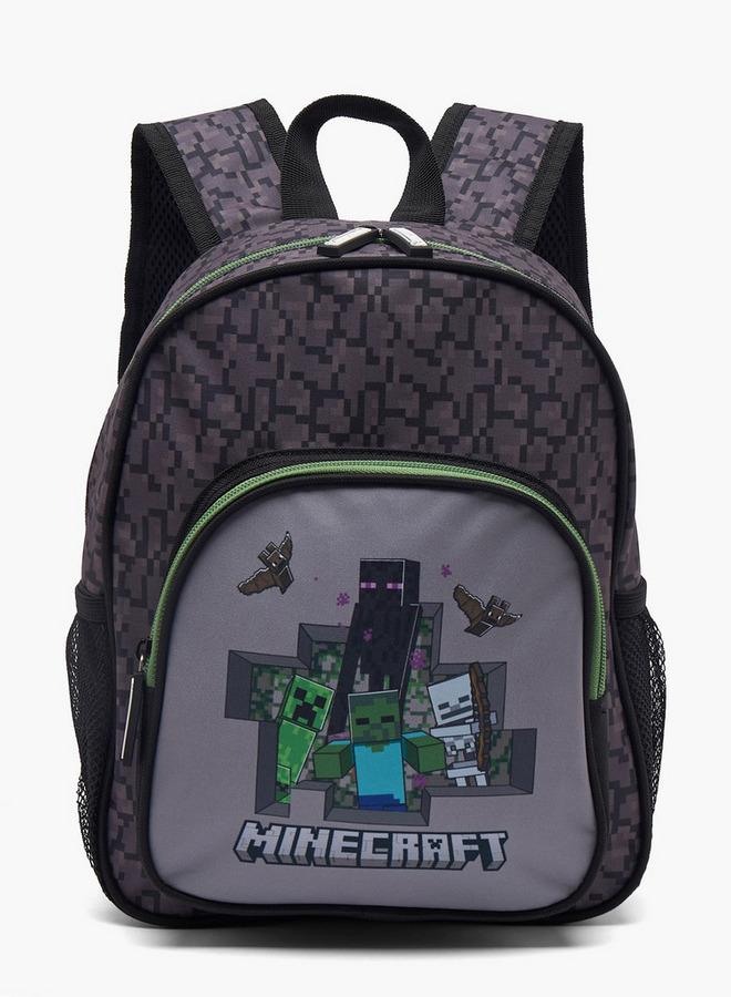 MINECRAFT Pixelated Print School Backpack For Boys 13 Years+ With Padded Shoulder Straps - Image 1