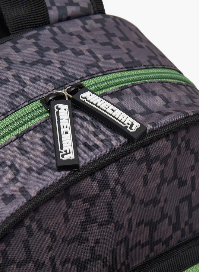MINECRAFT Pixelated Print School Backpack For Boys 13 Years+ With Padded Shoulder Straps - Image 3