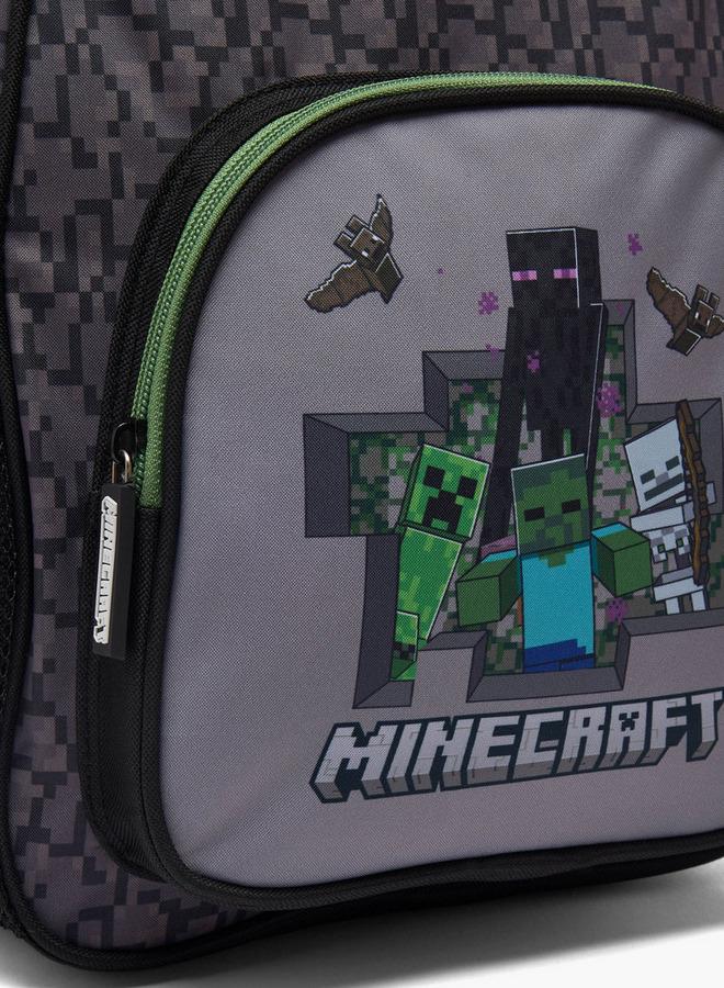 MINECRAFT Pixelated Print School Backpack For Boys 13 Years+ With Padded Shoulder Straps - Image 4