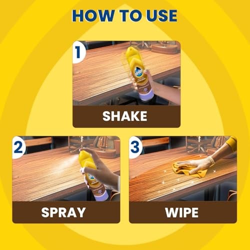 Pledge Wood Polish Spray | Classic | Expert Wood Cleaner & Polish | Long-Lasting Shine for All Wooden Surfaces, Furniture & Laminates | Cleans, Polishes & Protects Against Moisture | 250ml - Image 4