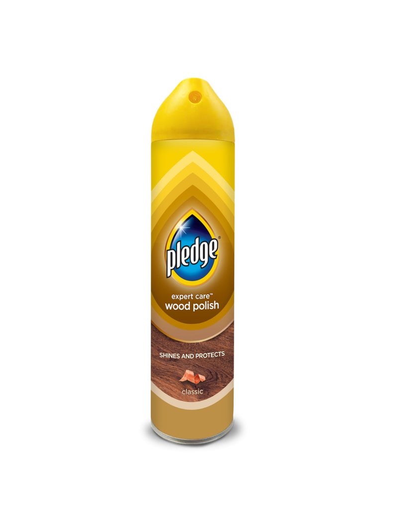 Pledge Wood Polish Spray | Classic | Expert Wood Cleaner & Polish | Long-Lasting Shine for All Wooden Surfaces, Furniture & Laminates | Cleans, Polishes & Protects Against Moisture | 250ml - Image 1
