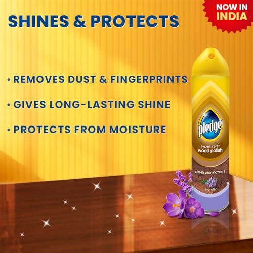 Pledge Wood Polish Spray | Classic | Expert Wood Cleaner & Polish | Long-Lasting Shine for All Wooden Surfaces, Furniture & Laminates | Cleans, Polishes & Protects Against Moisture | 250ml - Image 2