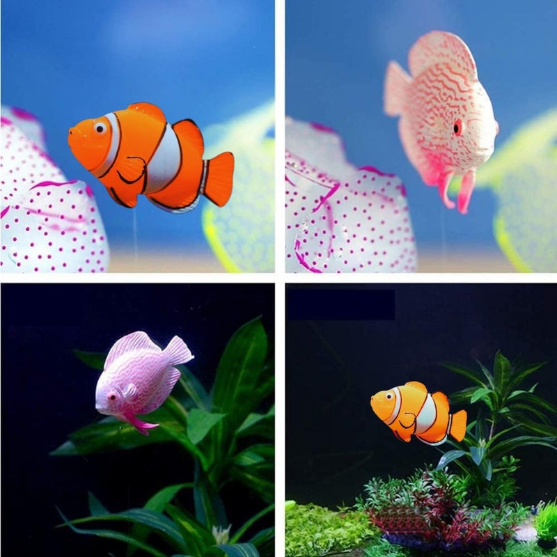VAYINATO ® 2 Pcs Silicon Floating Simulating Fake Fish for Aquarium Fish Tank Decorations | No Harm to Fish | Looks Like Real Fish by Petzlifeworld (Nemo + Discus Fish) - Image 3