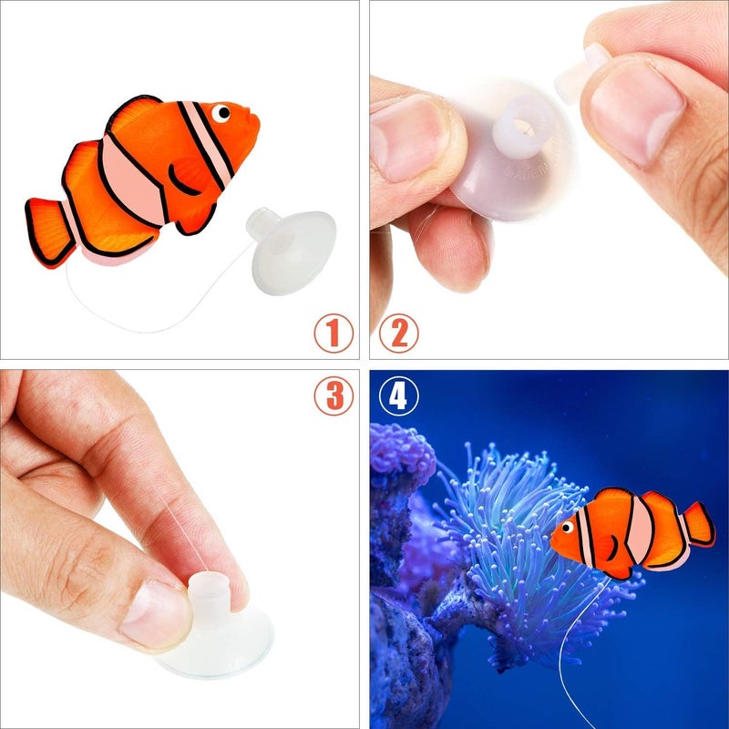 VAYINATO ® 2 Pcs Silicon Floating Simulating Fake Fish for Aquarium Fish Tank Decorations | No Harm to Fish | Looks Like Real Fish by Petzlifeworld (Nemo + Discus Fish) - Image 2