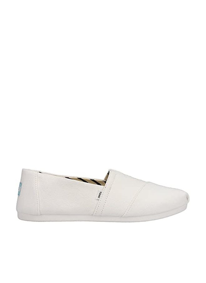 TOMS حذاء تومز النسائي ألبرغاتا من قماش القطن المعاد تدويره، أبيض، 12 - Image 1