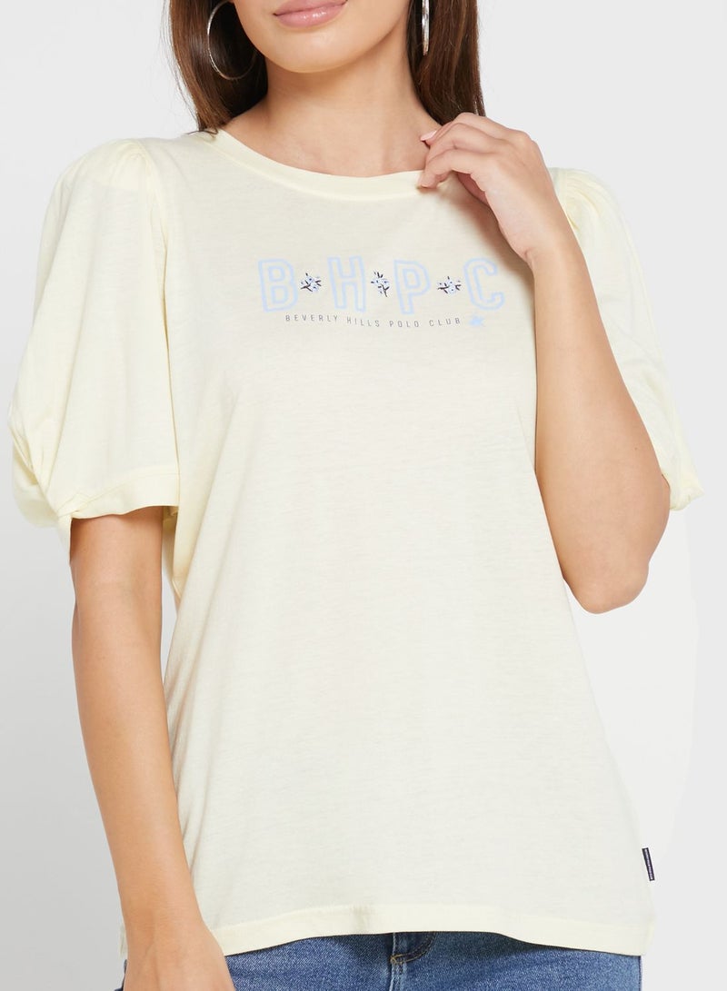 bhpoloclub Puff Sleeve Logo Top - Image 3