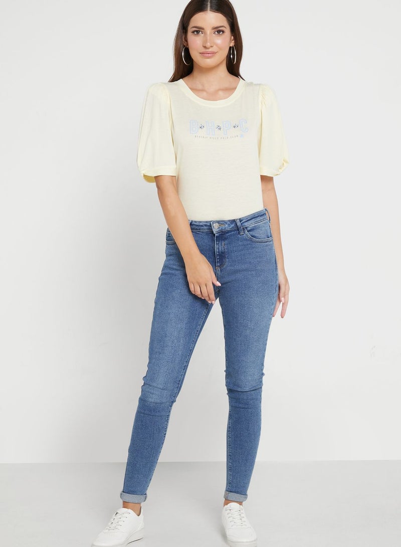 bhpoloclub Puff Sleeve Logo Top - Image 4