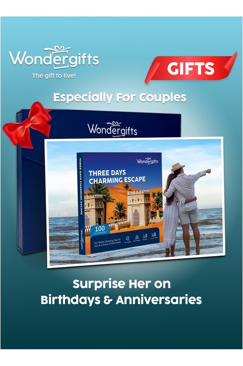 Wondergifts صندوق هدايا الإقامة الرومانسية لمدة ثلاثة أيام | تجربة في أكثر من 100 فندق فاخر | هدية عيد ميلاد للنساء | هدية مثالية للأزواج، الذكرى السنوية أو الزفاف - Image 1