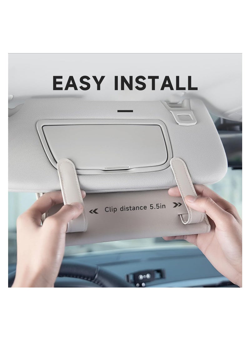 SYOSI 2 Pack Car Visor Tissue Holder, Sun Visor Napkin Holder, Car Tissue Box Holder, Tissue Box Holder for Car, Pu Leather Backseat Tissue Case Holder for Car  - Image 3