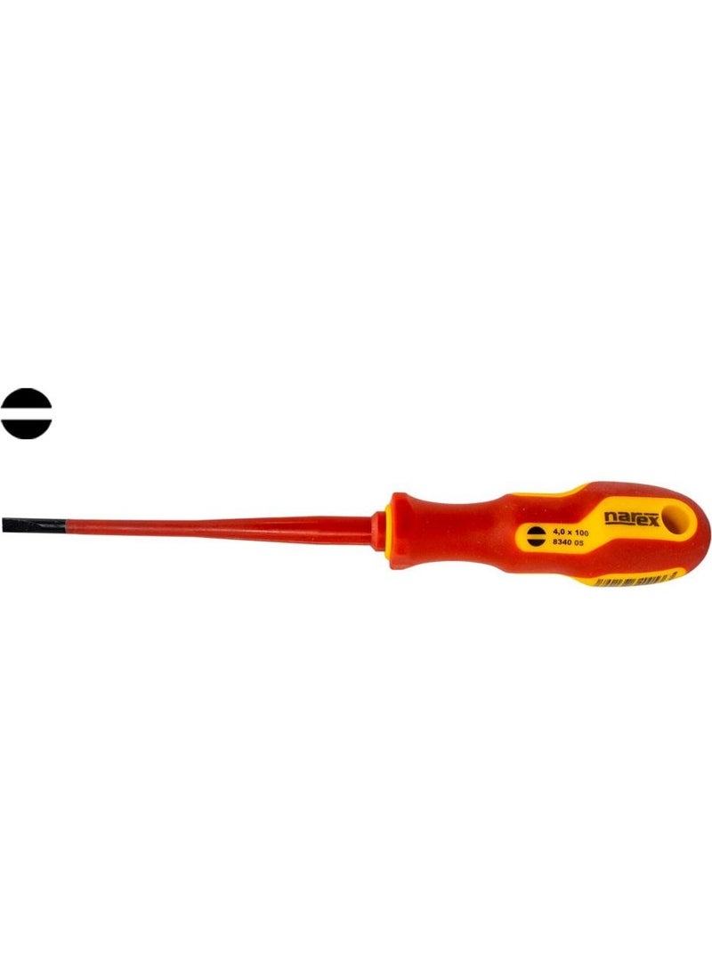 NAREX 834005 Slim Series Electrician Insulated Flat Screwdriver 4.0X100 mm  - Image 1