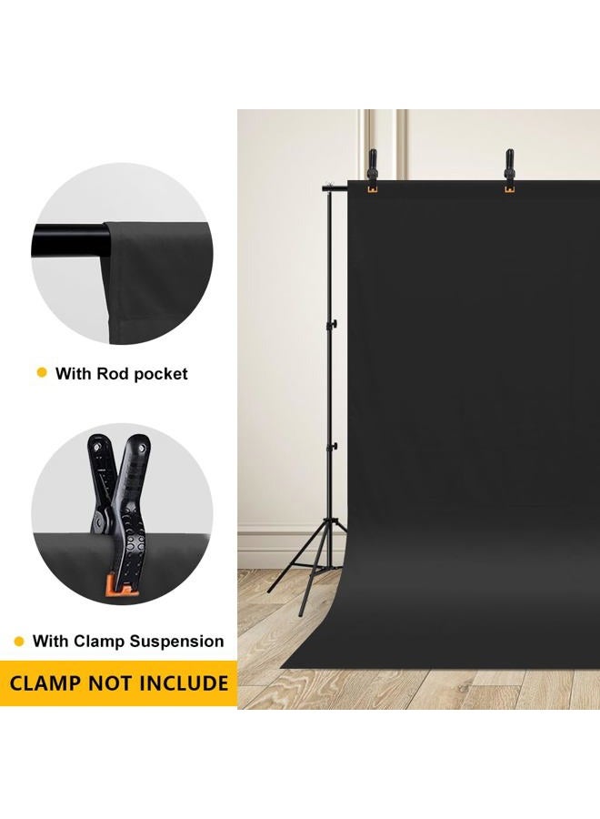 CPLIRIS 10x20ft Black Backdrop for Photography, Pure Polyester Black Photo Booth Backdrop Collapsible Black Screen Curtain with for Portrait Photoshoot, Party and Video - Image 4