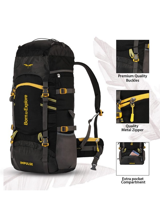 Impulse Impulse rucksack bags 60 litres travel bag for men tourist bag for travel backpack for hiking trekking Bag for men camping thames blue bag with 1 Year Warranty Large  - Image 4