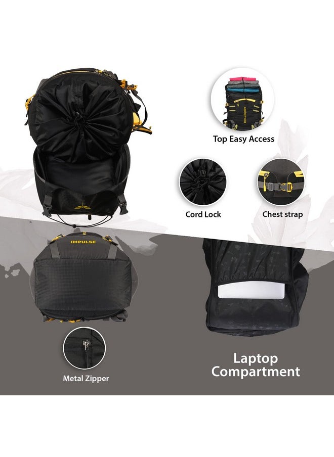Impulse Impulse rucksack bags 60 litres travel bag for men tourist bag for travel backpack for hiking trekking Bag for men camping thames blue bag with 1 Year Warranty Large  - Image 5