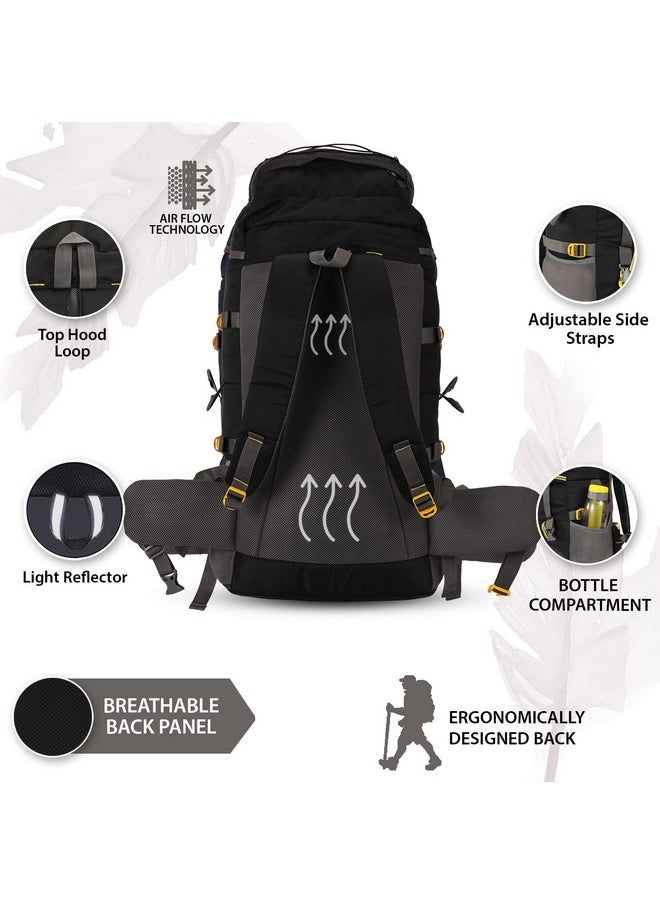Impulse Impulse rucksack bags 60 litres travel bag for men tourist bag for travel backpack for hiking trekking Bag for men camping thames blue bag with 1 Year Warranty Large  - Image 3