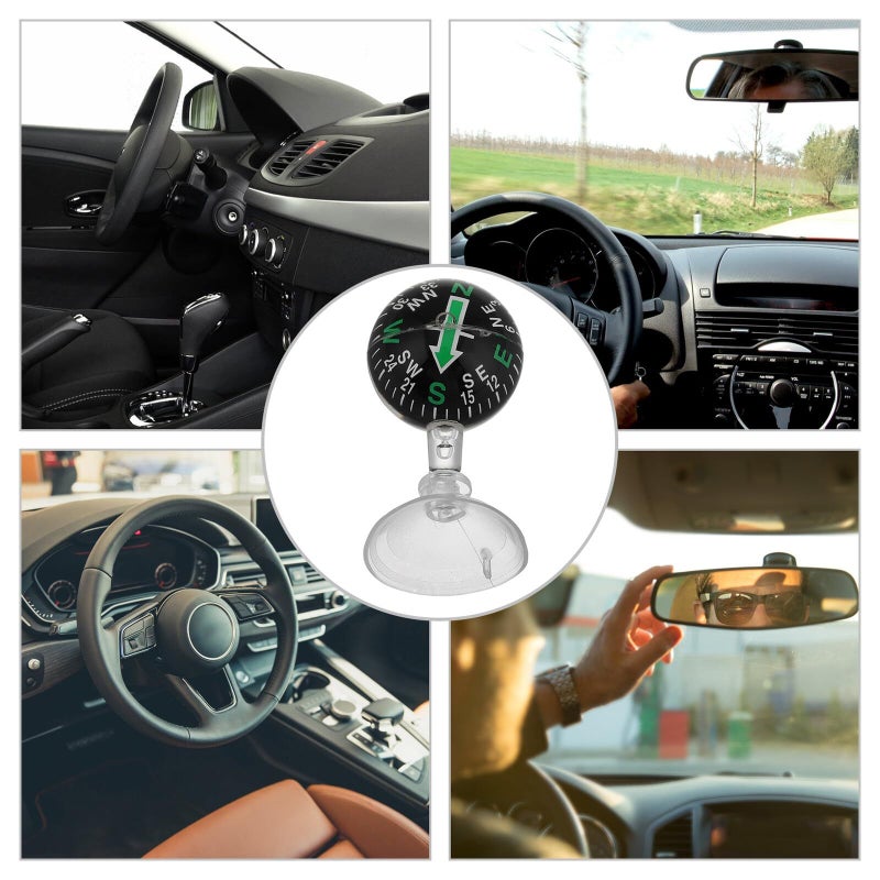 38mm Car Dashboard Compass Ball Black Plastic Suction Cup Navigation Marine Truck Accessory - Image 4