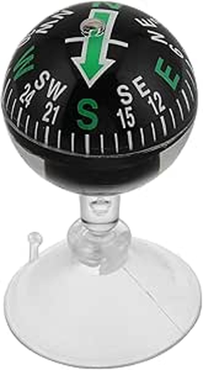 38mm Car Dashboard Compass Ball Black Plastic Suction Cup Navigation Marine Truck Accessory - Image 1