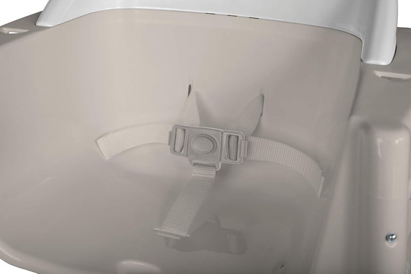 Foundations Secure Sitter 713 Adjustable Height Feeding Chair 1 Pack Stable No Tip Feet 3Point Adjustable Harness Removable Tray Easy to Clean Smooth Plastic WhiteTan - Image 2