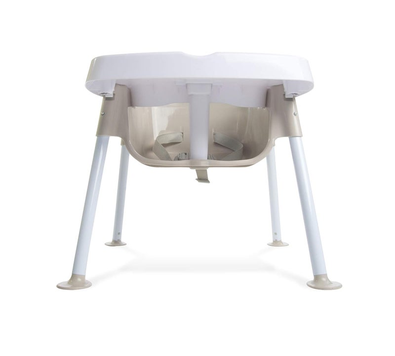 Foundations Secure Sitter 713 Adjustable Height Feeding Chair 1 Pack Stable No Tip Feet 3Point Adjustable Harness Removable Tray Easy to Clean Smooth Plastic WhiteTan - Image 5