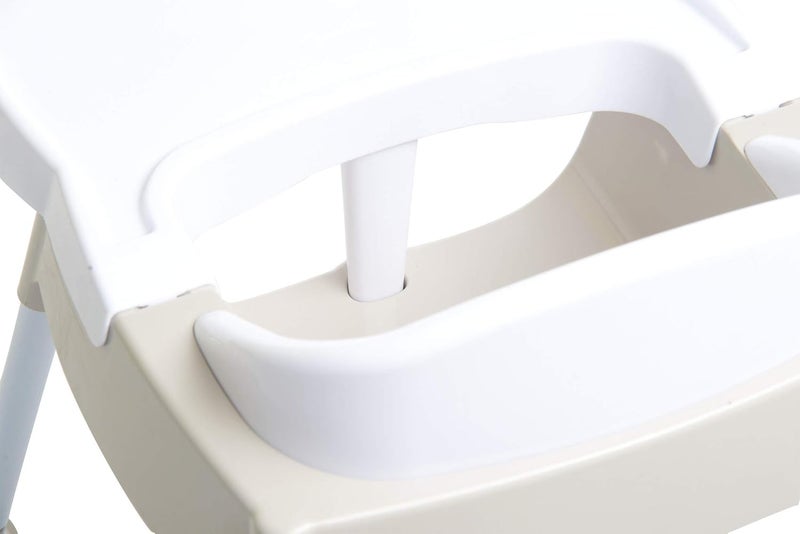 Foundations Secure Sitter 713 Adjustable Height Feeding Chair 1 Pack Stable No Tip Feet 3Point Adjustable Harness Removable Tray Easy to Clean Smooth Plastic WhiteTan - Image 3
