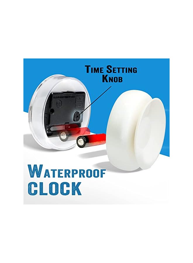 SYOSI Bathroom Shower Clock with Large Suction Cup - Silent, Water Proof, Battery Operated Clock for Toilet, Kitchen, Desk & Wall (White) - Image 3