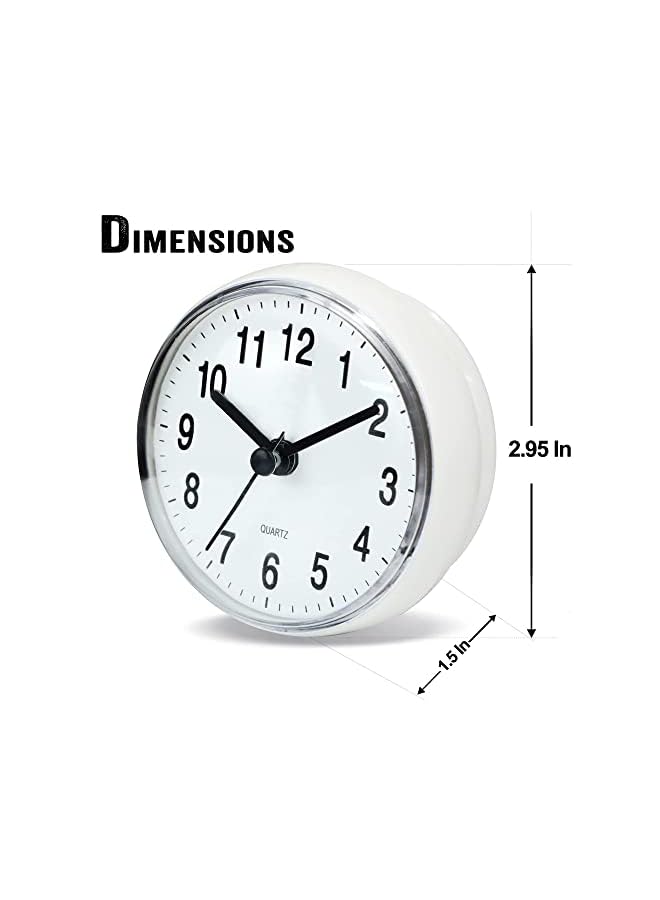 SYOSI Bathroom Shower Clock with Large Suction Cup - Silent, Water Proof, Battery Operated Clock for Toilet, Kitchen, Desk & Wall (White) - Image 5
