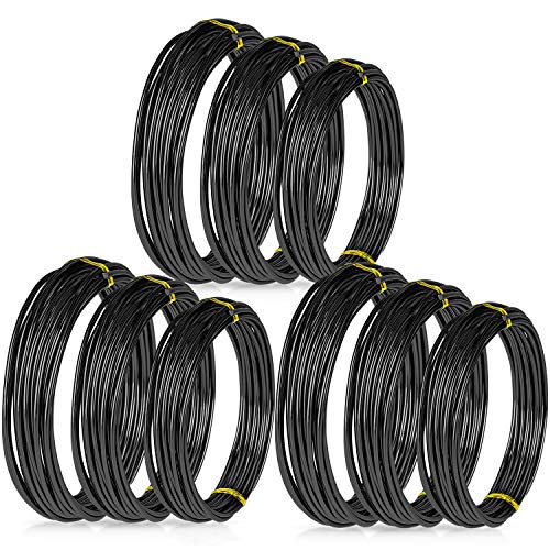 Zhanmai 9 Rolls Bonsai Wires Anodized Aluminum Bonsai Training Wire with 3 Sizes (1.0 mm, 1.5 mm, 2.0 mm), Total 147 Feet (Black, Brown, Green) - Image 1