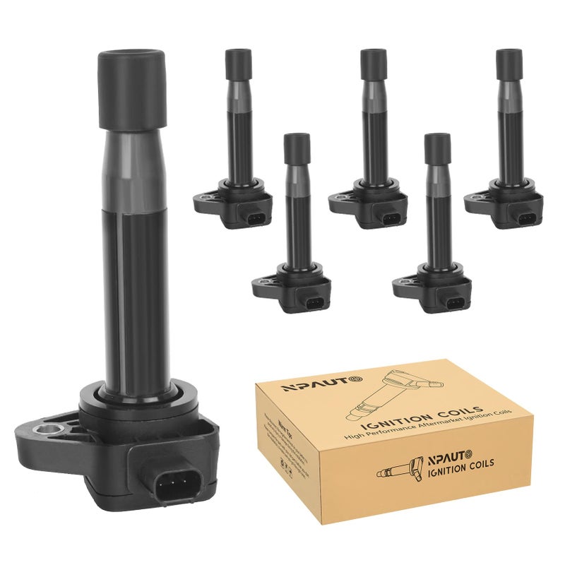 NPAUTO Ignition Coil Pack compatible with V6 35 Honda Accord Odyssey EXL Pilot Ridgeline Acura RL TL TSX 2009 2010 2011 2012 2013 37L 35L Set of 6