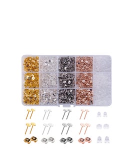 SYOSI Earring Making Supplies, Stainless Steel Earring Posts Earring Backs Flat Pad Earring Studs Earring Blank with Butterfly and Rubber Bullet Earring Backs for Earring Jewelry Making  - Image 5