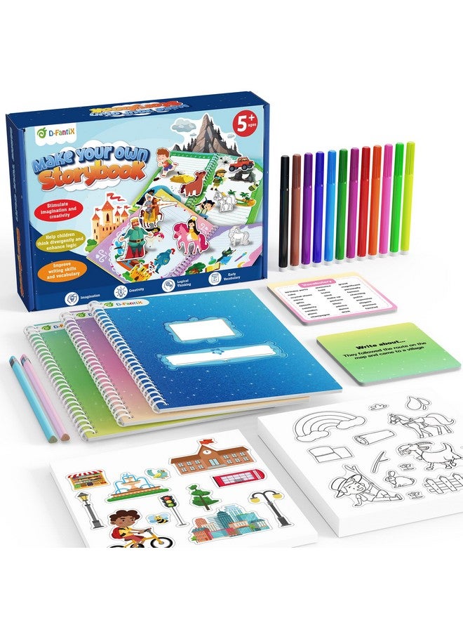 D-FantiX My Storybook Art Kit, Creative Writing & Drawing Activity Set for Boys & Girls, Hardcover Comic Book Making Kit with Stickers, DIY Arts and Crafts Supplies Gifts for Kids Ages 5, 6, 7, 8-12 - Image 1