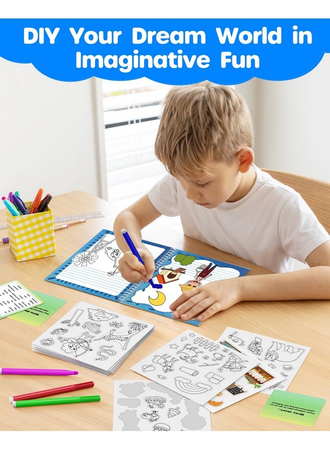 D-FantiX My Storybook Art Kit, Creative Writing & Drawing Activity Set for Boys & Girls, Hardcover Comic Book Making Kit with Stickers, DIY Arts and Crafts Supplies Gifts for Kids Ages 5, 6, 7, 8-12 - Image 4