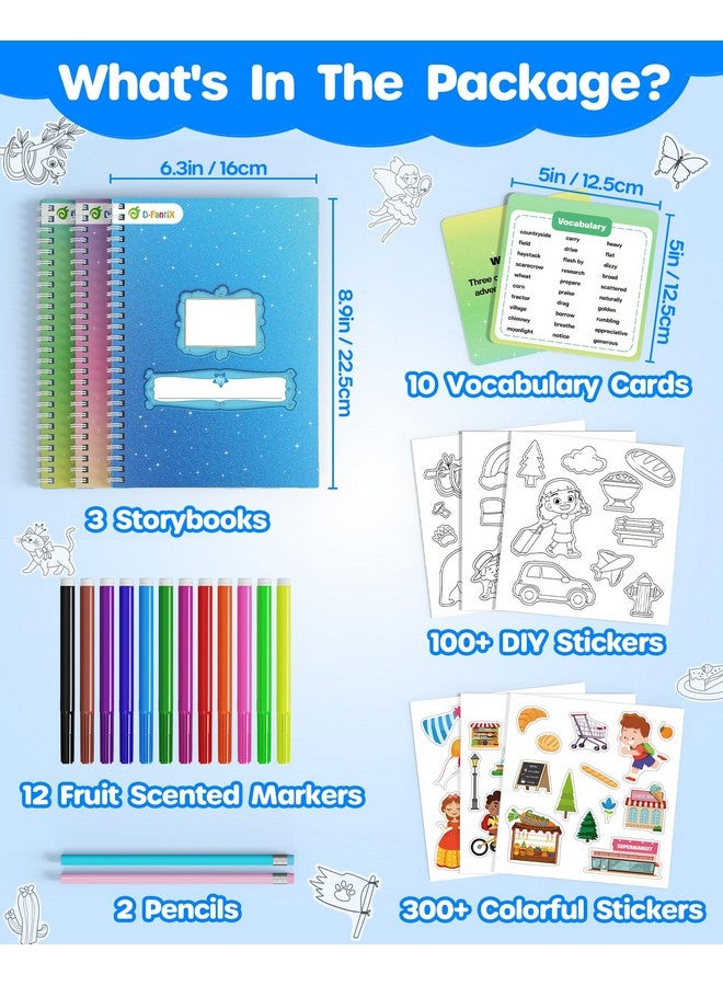 D-FantiX My Storybook Art Kit, Creative Writing & Drawing Activity Set for Boys & Girls, Hardcover Comic Book Making Kit with Stickers, DIY Arts and Crafts Supplies Gifts for Kids Ages 5, 6, 7, 8-12 - Image 5
